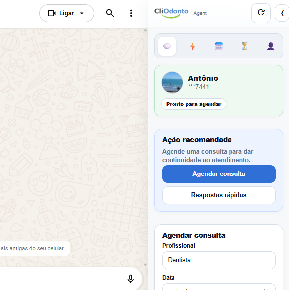 CliOdonto Agent no WhatsApp Web
